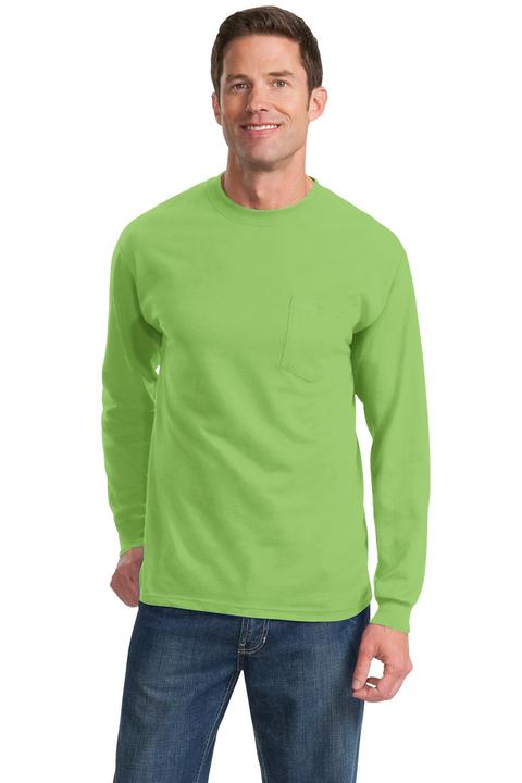 PC61LSP - Port & Company - Long Sleeve Essential Pocket Tee.  PC61LSP