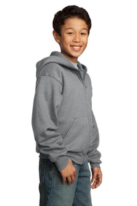 PC90YZH - Port & Company - Youth Core Fleece Full-Zip Hooded Sweatshirt. PC90YZH