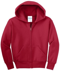 PC90YZH - Port & Company - Youth Core Fleece Full-Zip Hooded Sweatshirt.  PC90YZH
