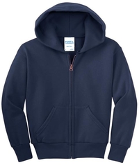 PC90YZH - Port & Company - Youth Core Fleece Full-Zip Hooded Sweatshirt. PC90YZH