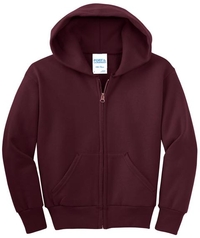PC90YZH - Port & Company - Youth Core Fleece Full-Zip Hooded Sweatshirt. PC90YZH