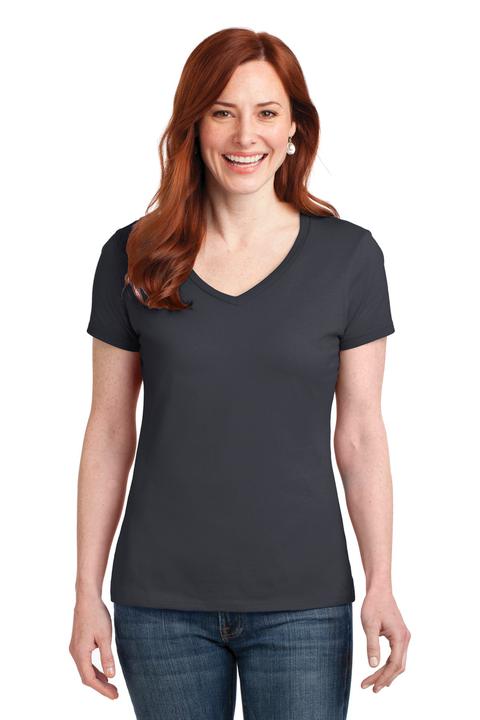 S04V - Hanes Ladies Nano-T Cotton V-Neck T-Shirt