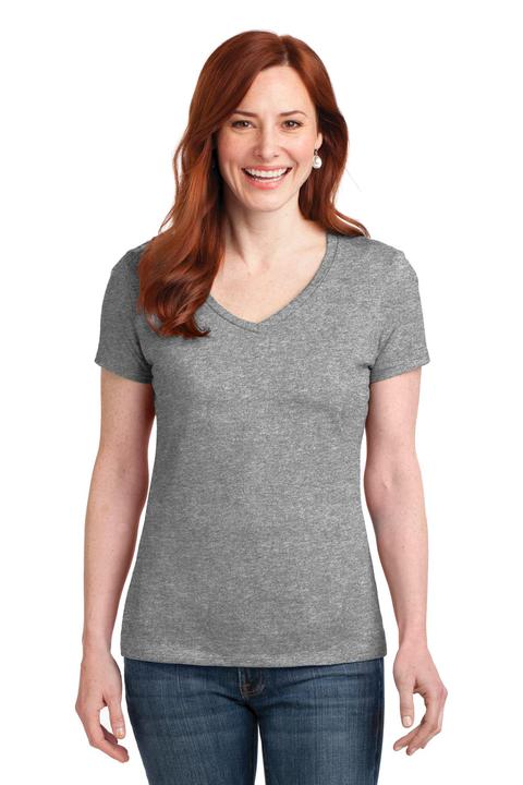 S04V - Hanes Ladies Nano-T Cotton V-Neck T-Shirt