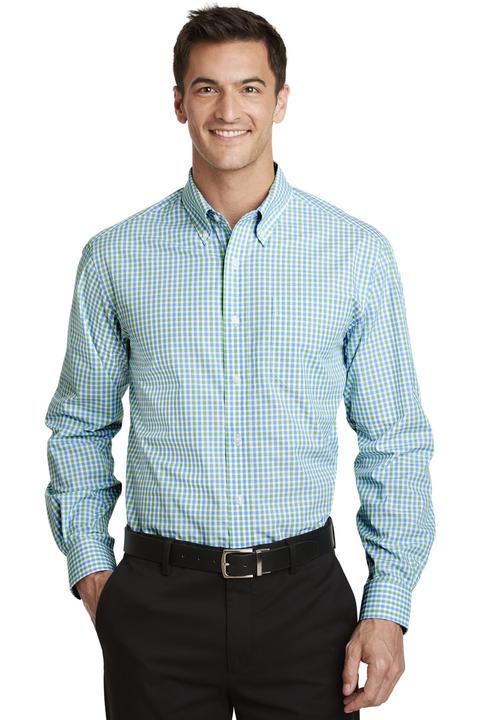 S654 - Port Authority Long Sleeve Gingham Easy Care Shirt