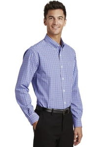 S654 - Port Authority Long Sleeve Gingham Easy Care Shirt