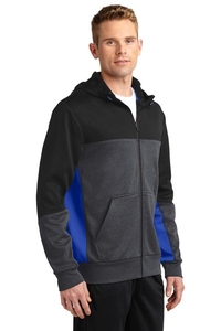 ST245 - Sport-Tek Tech Fleece Colorblock Full-Zip Hooded Jacket
