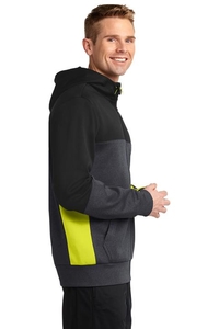 ST245 - Sport-Tek Tech Fleece Colorblock Full-Zip Hooded Jacket