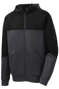 ST245 - Sport-Tek Tech Fleece Colorblock Full-Zip Hooded Jacket