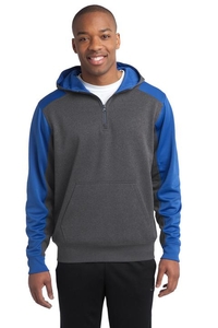 ST249 - Sport-Tek  Tech Fleece Colorblock 1/4-Zip Hooded Sweatshirt