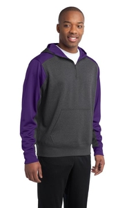 ST249 - Sport-Tek Tech Fleece Colorblock 1/4-Zip Hooded Sweatshirt