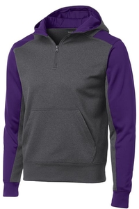 ST249 - Sport-Tek Tech Fleece Colorblock 1/4-Zip Hooded Sweatshirt