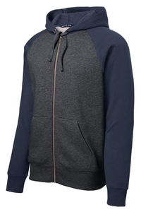 ST269 - Sport-Tek Raglan Colorblock Full-Zip Hooded Fleece Jacket. ST269