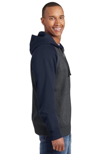 ST269 - Sport-Tek Raglan Colorblock Full-Zip Hooded Fleece Jacket. ST269