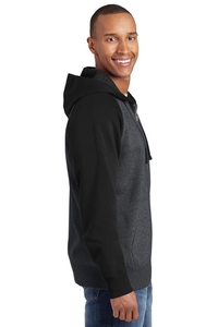 ST269 - Sport-Tek Raglan Colorblock Full-Zip Hooded Fleece Jacket.  ST269
