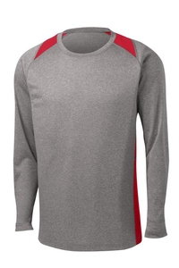 ST361LS - Sport-Tek Long Sleeve Heather Colorblock Contender Tee