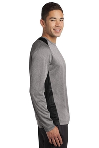 ST361LS - Sport-Tek Long Sleeve Heather Colorblock Contender Tee