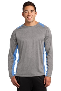 ST361LS - Sport-Tek Long Sleeve Heather Colorblock Contender Tee