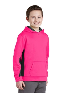 YST235 - Sport-Tek Youth Sport-Wick Fleece Colorblock Hooded Pullover. YST235