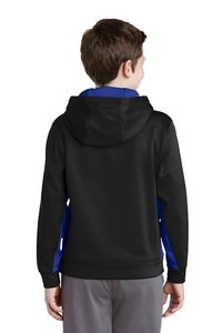 YST235 - Sport-Tek Youth Sport-Wick Fleece Colorblock Hooded Pullover. YST235