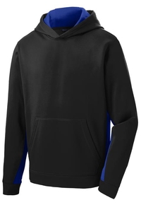 YST235 - Sport-Tek Youth Sport-Wick Fleece Colorblock Hooded Pullover. YST235