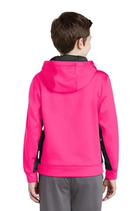 YST235 - Sport-Tek Youth Sport-Wick Fleece Colorblock Hooded Pullover. YST235