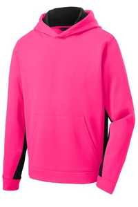 YST235 - Sport-Tek Youth Sport-Wick Fleece Colorblock Hooded Pullover. YST235