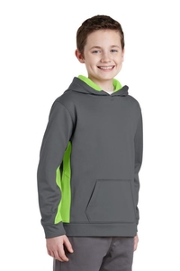 YST235 - Sport-Tek Youth Sport-Wick Fleece Colorblock Hooded Pullover.  YST235