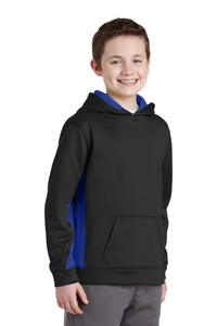 YST235 - Sport-Tek Youth Sport-Wick Fleece Colorblock Hooded Pullover. YST235