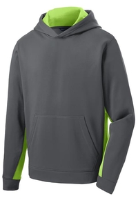 YST235 - Sport-Tek Youth Sport-Wick Fleece Colorblock Hooded Pullover. YST235
