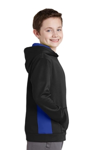 YST235 - Sport-Tek Youth Sport-Wick Fleece Colorblock Hooded Pullover. YST235