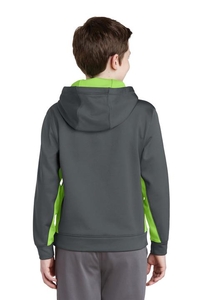 YST235 - Sport-Tek Youth Sport-Wick Fleece Colorblock Hooded Pullover. YST235