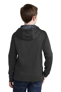 YST239 - Sport-Tek Youth Sport-Wick CamoHex Fleece Colorblock Hooded Pullover.  YST239