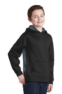 YST239 - Sport-Tek Youth Sport-Wick CamoHex Fleece Colorblock Hooded Pullover.  YST239