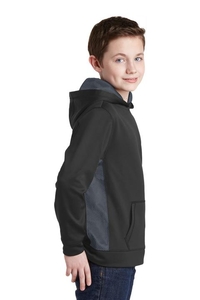 YST239 - Sport-Tek Youth Sport-Wick CamoHex Fleece Colorblock Hooded Pullover.  YST239