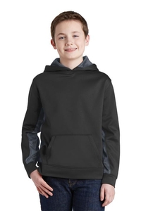 YST239 - Sport-Tek Youth Sport-Wick CamoHex Fleece Colorblock Hooded Pullover.  YST239