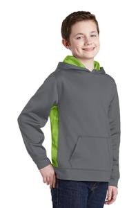 YST239 - Sport-Tek Youth Sport-Wick CamoHex Fleece Colorblock Hooded Pullover. YST239