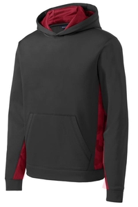 YST239 - Sport-Tek Youth Sport-Wick CamoHex Fleece Colorblock Hooded Pullover. YST239