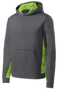 YST239 - Sport-Tek Youth Sport-Wick CamoHex Fleece Colorblock Hooded Pullover. YST239