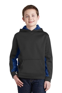 YST239 - Sport-Tek Youth Sport-Wick CamoHex Fleece Colorblock Hooded Pullover.  YST239