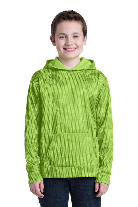 YST240 - Sport-Tek Youth Sport-Wick CamoHex Fleece Hooded Pullover. YST240