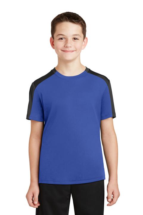 YST354 - Sport-Tek Youth PosiCharge Competitor Sleeve-Blocked Tee