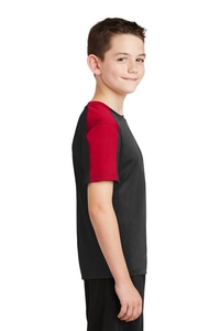 YST354 - Sport-Tek Youth PosiCharge Competitor Sleeve-Blocked Tee