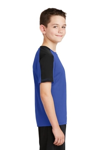 YST354 - Sport-Tek Youth PosiCharge Competitor Sleeve-Blocked Tee