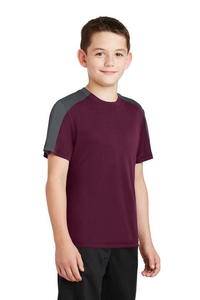 YST354 - Sport-Tek Youth PosiCharge Competitor Sleeve-Blocked Tee