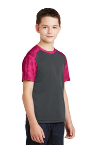YST371 - Sport-Tek Youth CamoHex Colorblock Tee