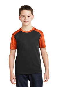 YST371 - Sport-Tek Youth CamoHex Colorblock Tee