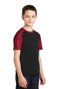 YST371 - Sport-Tek Youth CamoHex Colorblock Tee