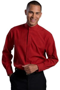 1392 - Edwards Men's Long Sleeve Batiste Banded Collar Shirt
