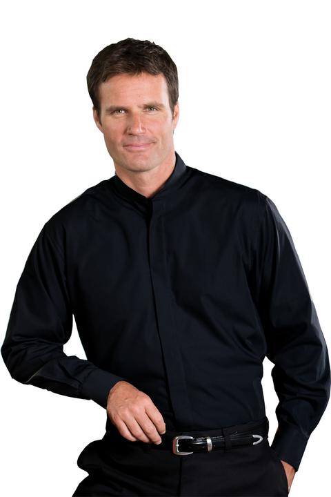 1396 - Edwards Men's Long Sleeve Banded Collar Shirt