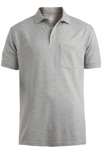 1535 - Edwards Men's Short Sleeve 100% Cotton Pique Pocket Polo